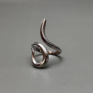 Y2K Silver Adjustable Ring Unisex Vintage 2000s Jewelry Minimal Style